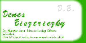 denes bisztriczky business card