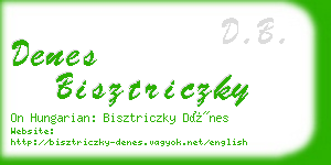 denes bisztriczky business card